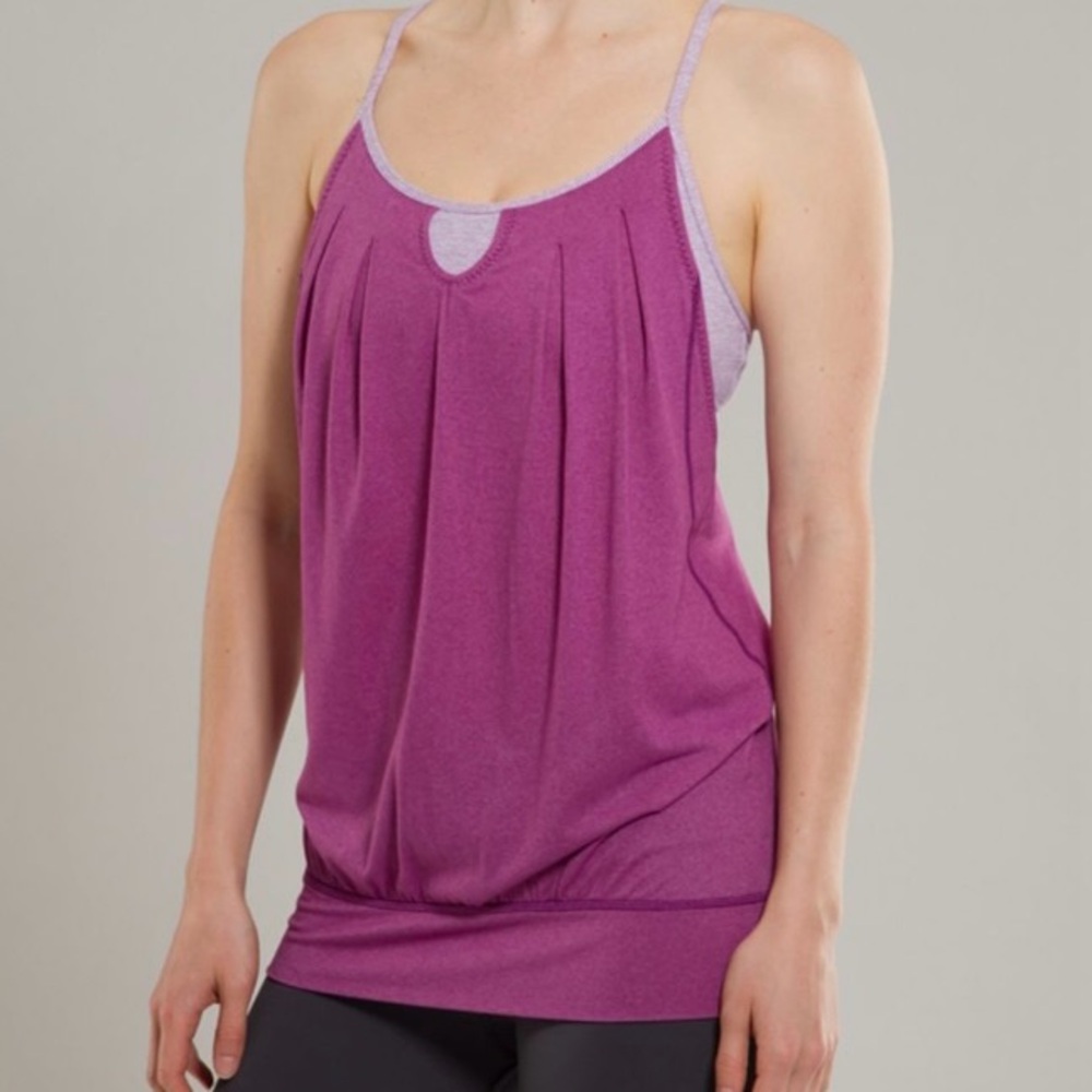 Lululemon Ket it Loose Built-In Bra Tank Top – Heathered Pink Purple – Size 4
